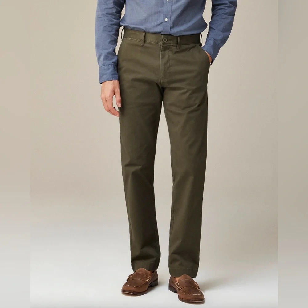 J. Crew - Slim Fit Cotton Chinos in Army Green - Size 30 x 30